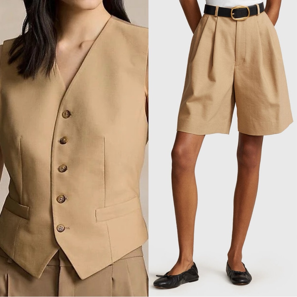 Polo by Ralph Lauren Tan Cotton Vest & Tailored Shorts